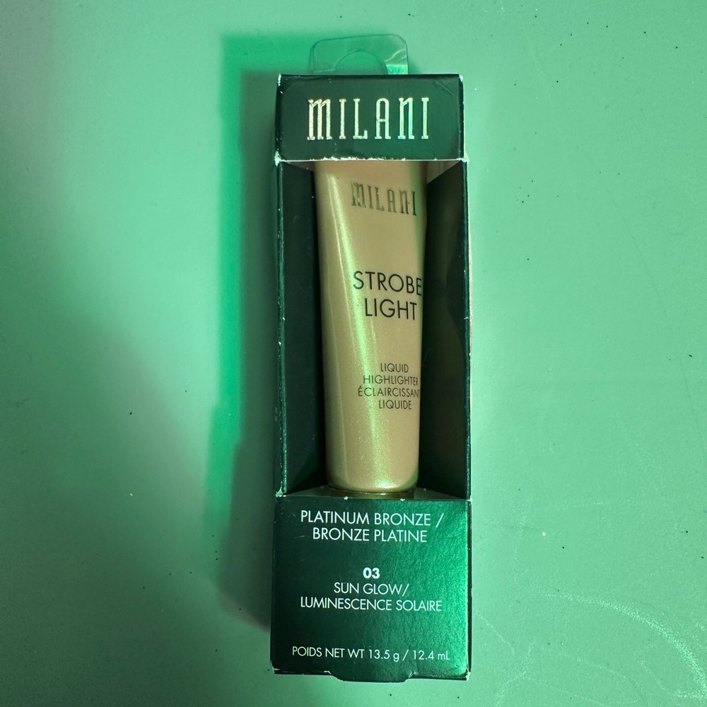 Milani strobe light plantinum bronze 03 sun glow liquid highlighter 13.5 g new